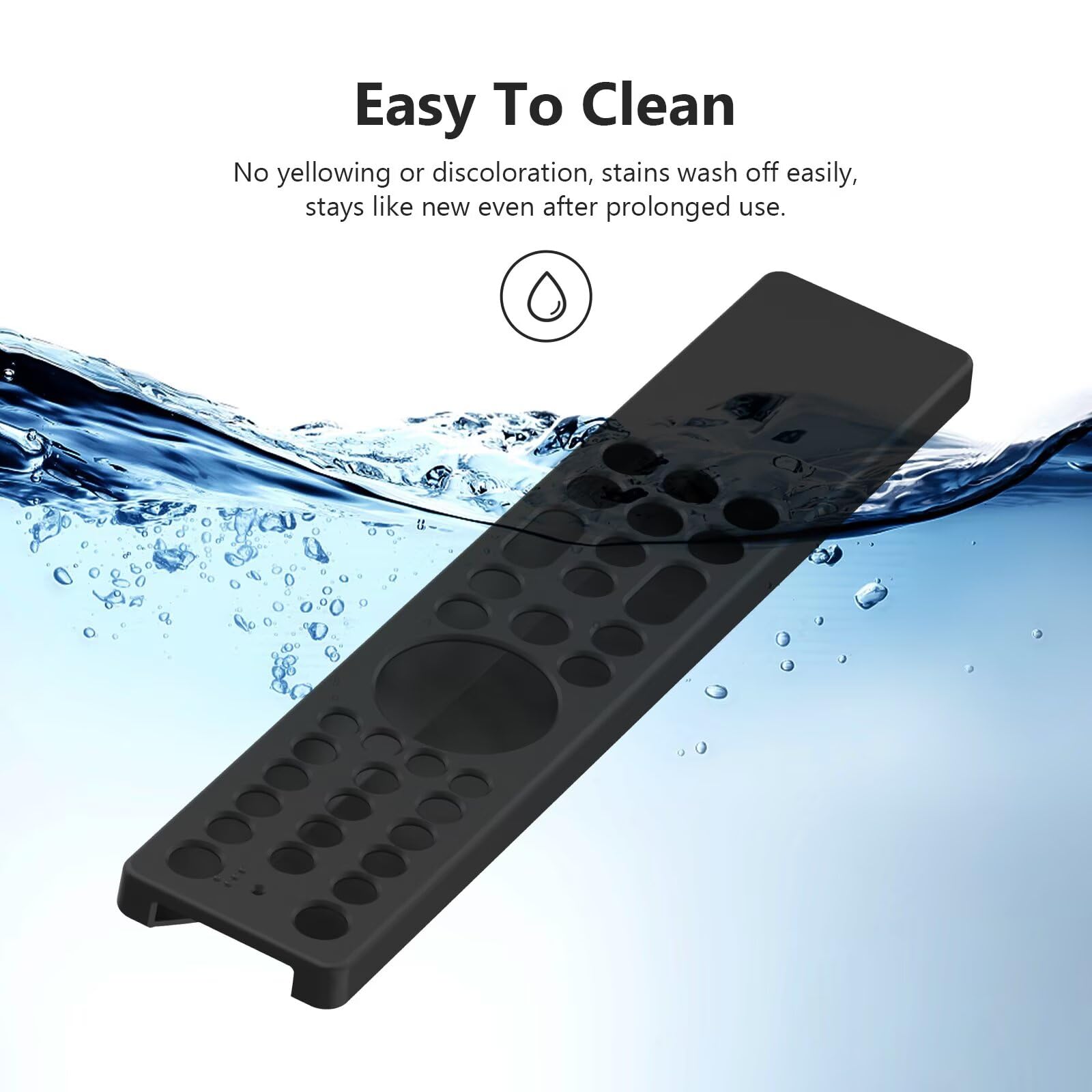 FTRONGRT Cover Compatibile con TCL RC833A, Ultrasottile e Leggero, Anticollisione Custodia Protettiva per Telecomando in Silicone. Nero