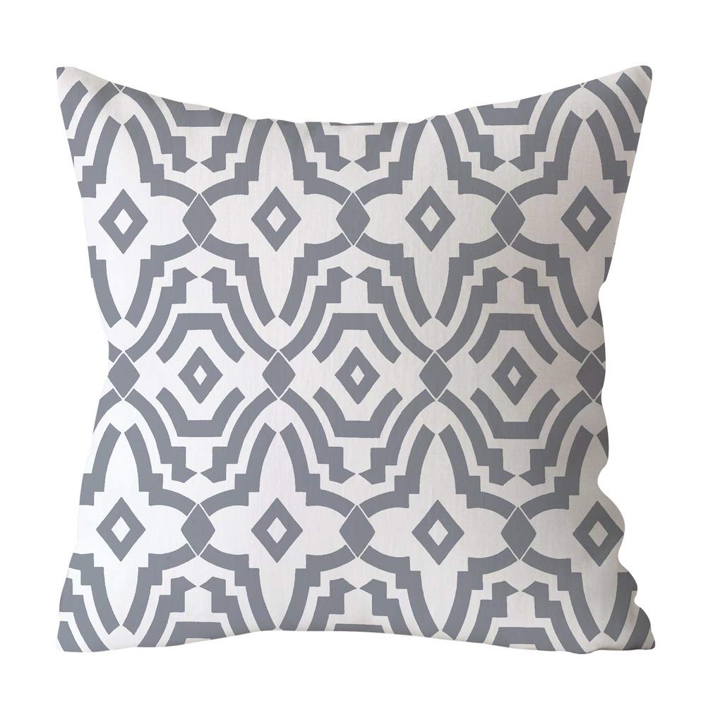 Nunbee Flower Throw Pillow Covers Super Soft Short Plush Square Pillow Cases Sofa Bed Couch Home Decor Decorative Pillowcase - 18x18 Inch /45x45 cm,Gray No.34