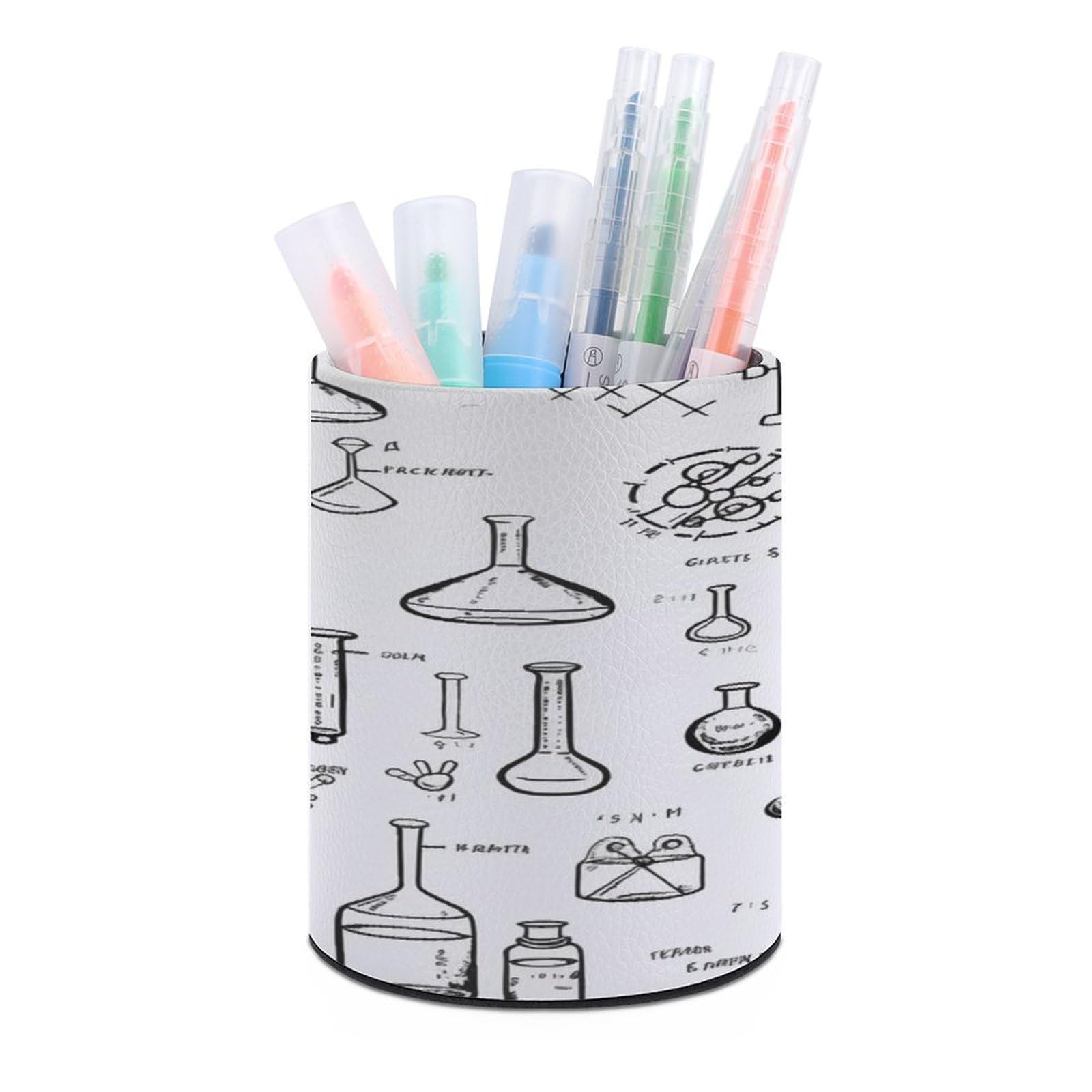 Porte-stylo rond imprimé chimie moderne pour l'organisation de bureau