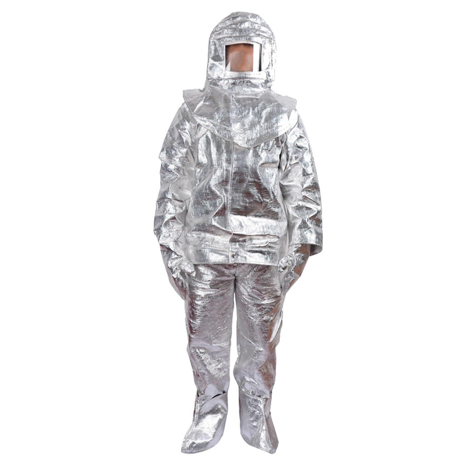 Jidanmian Traje ignífugo, protección contra radiación térmica, Mono ignífugo (500-1000 °C), Traje de Aluminio, Uniforme ignífugo, Ropa de protección térmica(1000℃(1832℉),Medium)