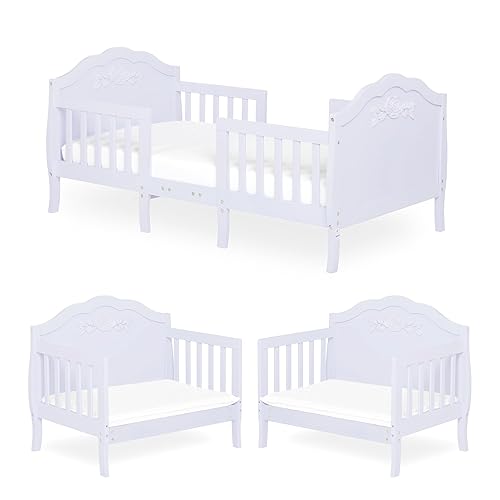 SweetPea Baby Rose - Cama convertible 3 en 1 para niños pequeños, color lavanda, certificado Greenguard Gold, certificado JPMA, rieles de seguridad,