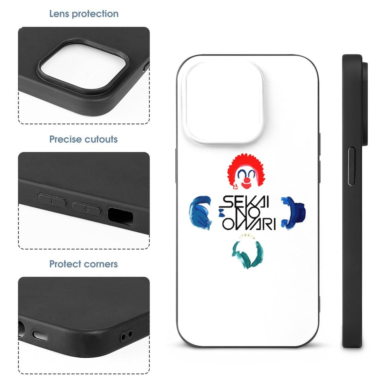Custodia per iPhone 15 Pro, SEKAI NO OWARI, Fine del mondo, iPhone 15/15Plus/15Pro/15ProMax, custodia per iPhone 15 Pro, custodia per smartphone, anti-impronte, compatibile, antiurto, leggera