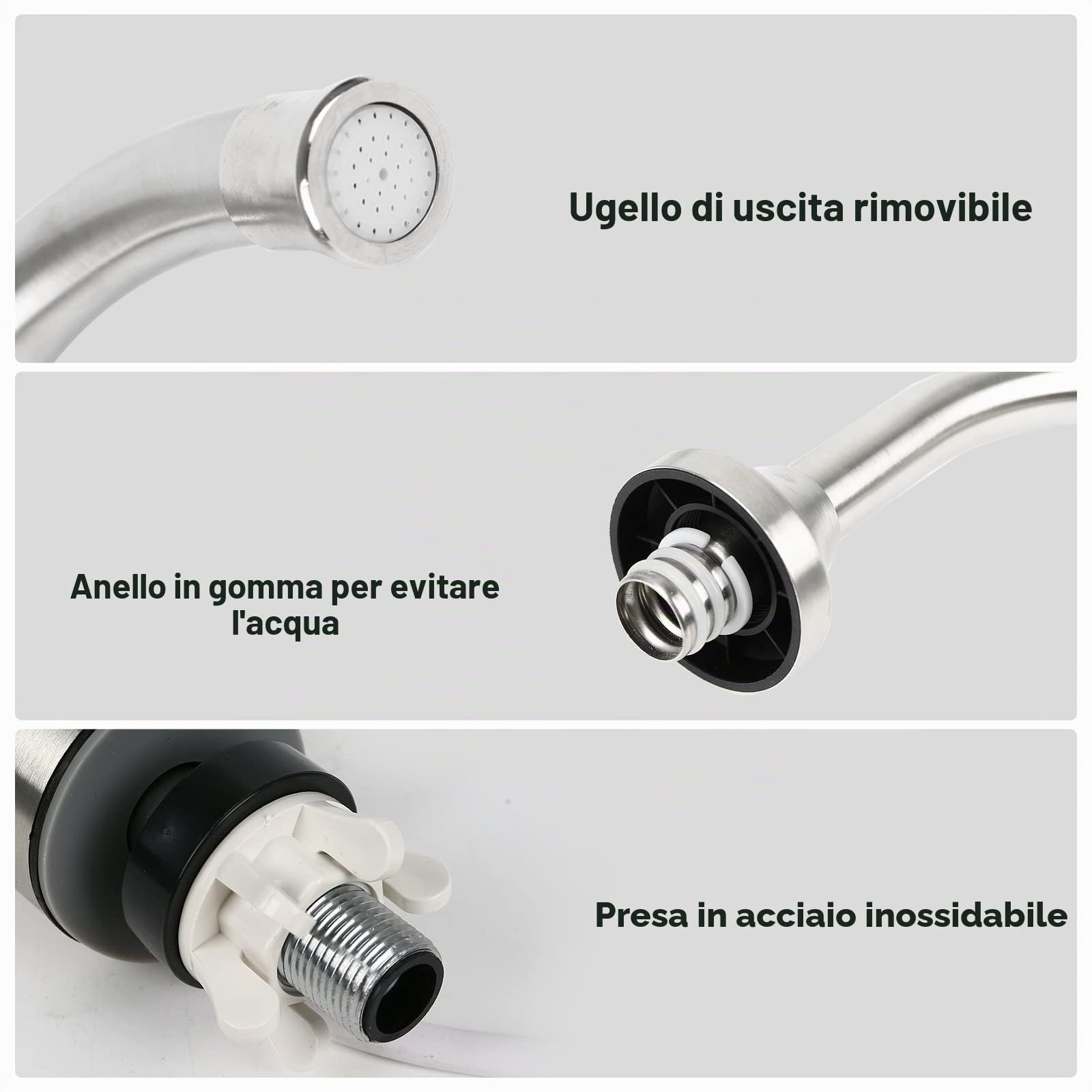 Rubinetto elettrico con scaldabagno istantaneo (230 V, display LCD, rotazione a 360°, con scaldabagno istantaneo per cucina)