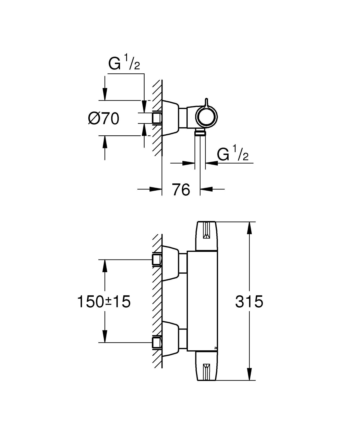 Grohe Grohtherm Special Bateria prysznicowa z termostatem, DN 15