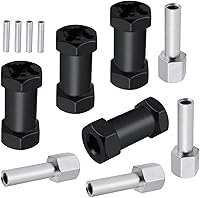 Vista 13 de Hobbypark - Paquete de 4 cubos de transmisión hexagonal de rueda de 0.472 in, acoplador combinador de aluminio de 0.591 in, extensión de Azul