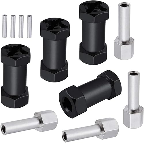 Miniatura 13 de Hobbypark - Paquete de 4 cubos de transmisión hexagonal de rueda de 0.472 in, acoplador combinador de aluminio de 0.591 in, extensión de Azul