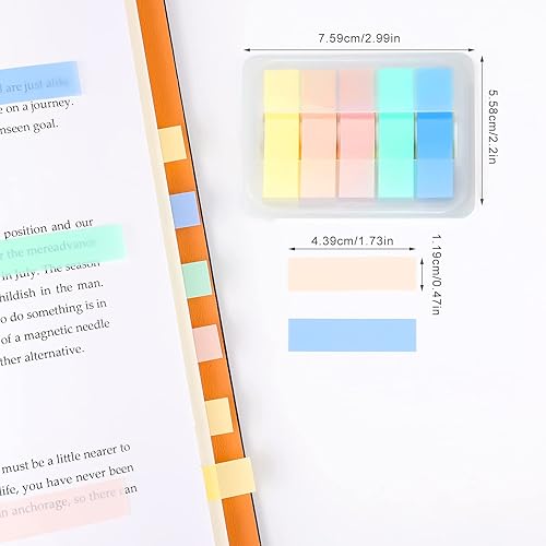 Miniatura 2 de AIEX 600 banderas de fichas de índice, pestañas adhesivas autoadhesivas, pestañas de página, marcadores de libros para escribir, banderas de página