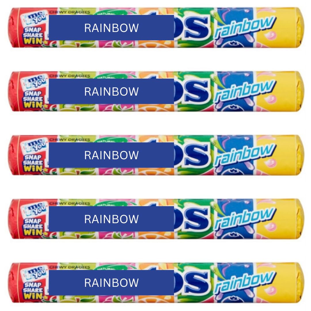 Rainbow Fruit Candy Sweets Rolls 38g (Pack of 5) Multipack Chewy Dragees Party Sweets