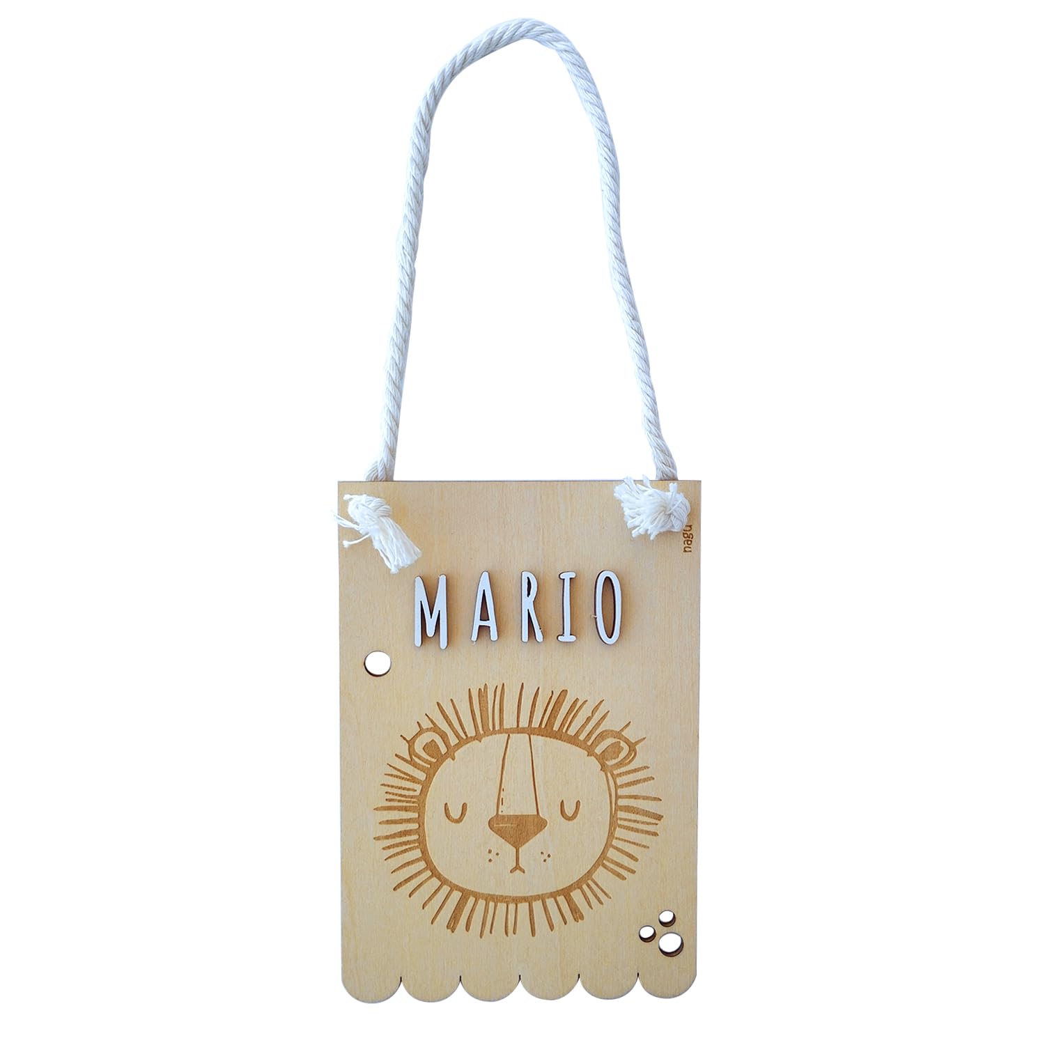 nagu® Banderín de Madera Infantil con Animales 10x15 cm | Incluye Letras Adhesivas para Nombres Personalizados | Guirnalda Decorativa para Habitación Bebé Niño o Niña | Regalo Bebé Personalizado
