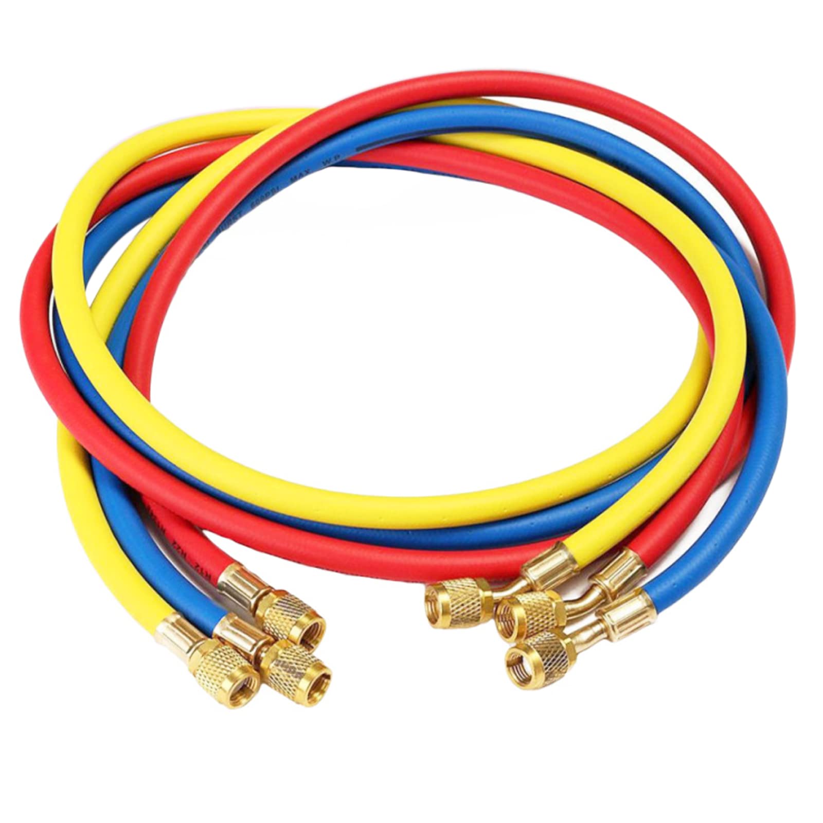 Tubo di riempimento per refrigerante aria condizionata 60 "per R134a R12 R2 R502, (600-3000) PSI fluoruro AC tubo di riempimento 1/4" SAE filo di segnalazione (3 colori)