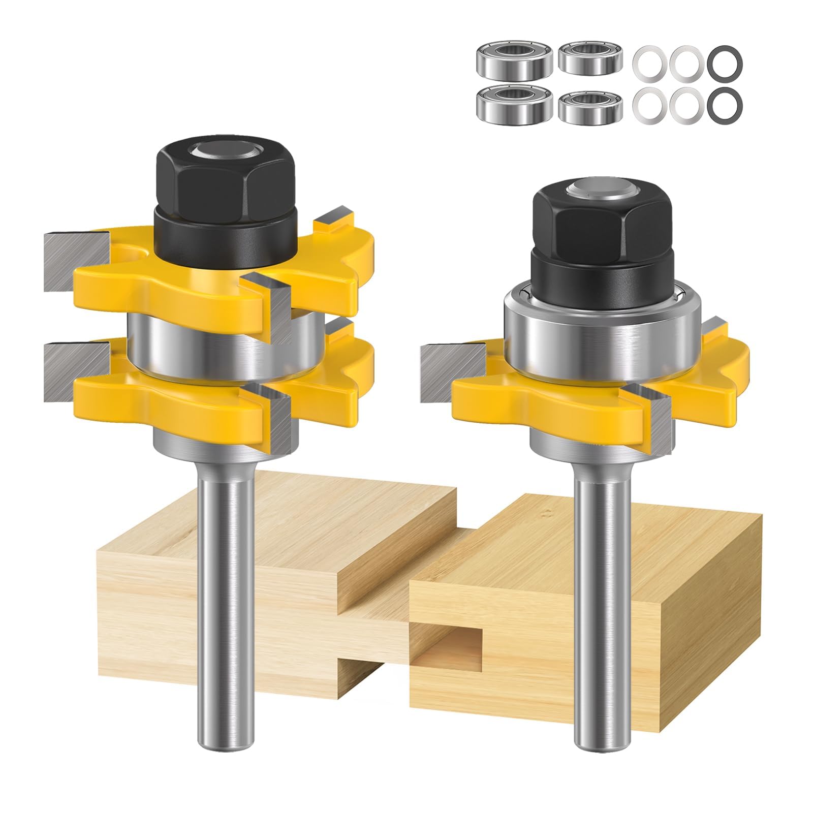 Tongue & Groove Router Bit Set, 1/4" Shank, for 3/4" Stock