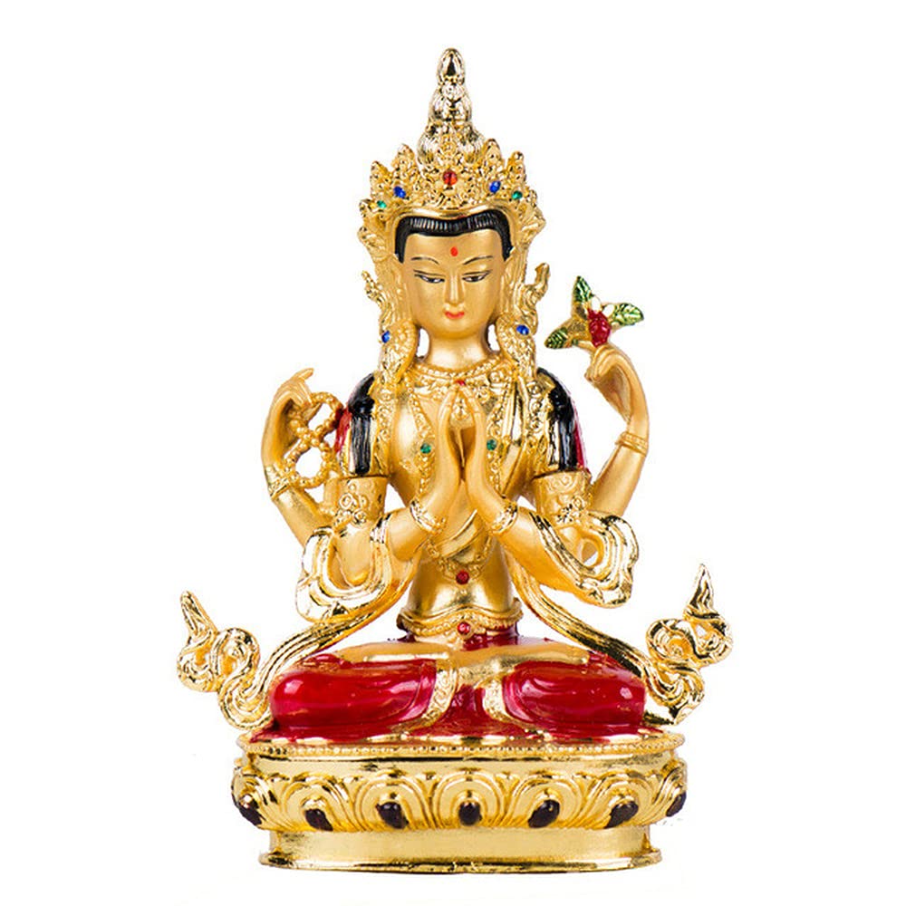 GGFFJ 14.8cm Buddhist Suppliers Avalokitesvara Bodhisattva Guanyin Tibetan Figure Statue