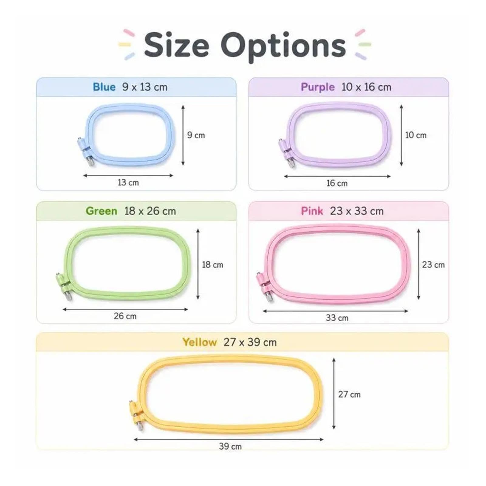 Set di 1-5 telai for ricamo e punto croce in plastica