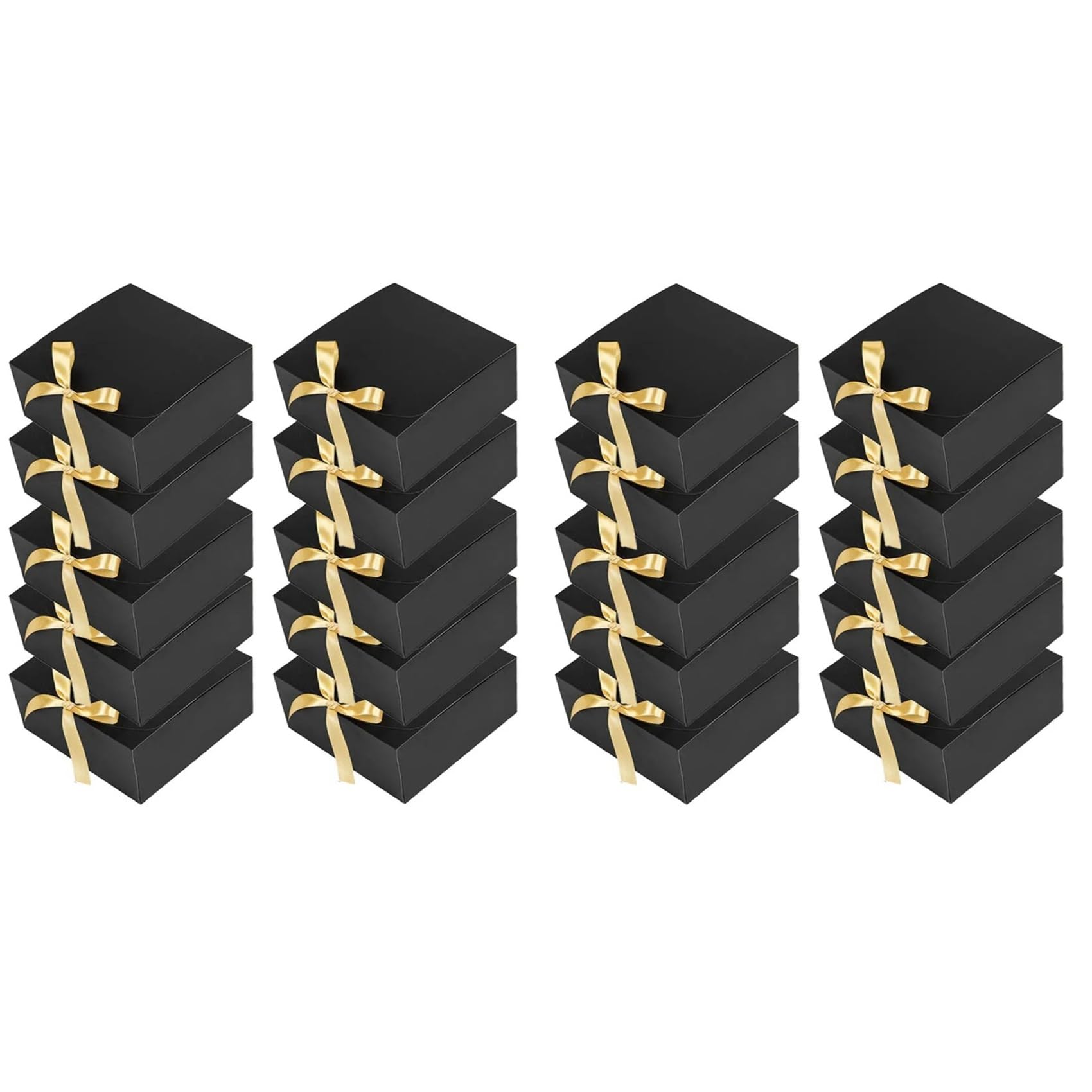 Coffrets cadeaux noirs 8x8x4 pouces lot de 20 boîtes de mariage avec couvercle