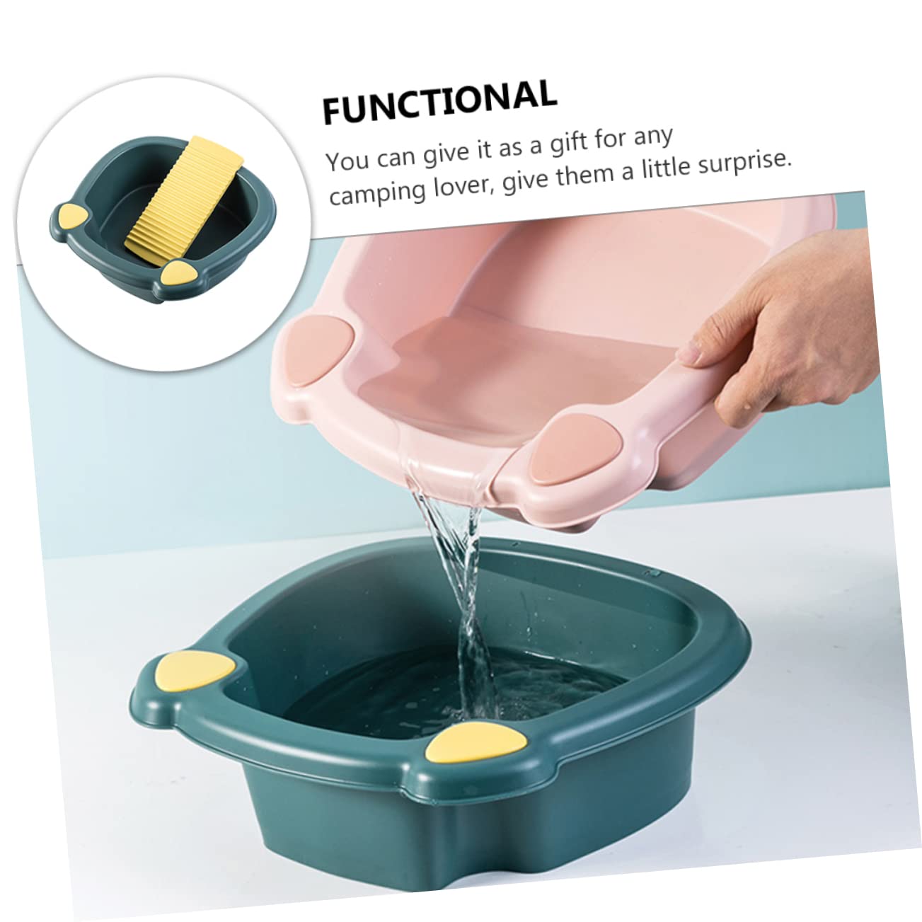 Alipis Lavabo para Lavar Ropa a Mano de Pp Resistente y Ligero, Palangana Gruesa Azul Adecuado para Prendas Delicadas Hogar y Lavandería Diaria