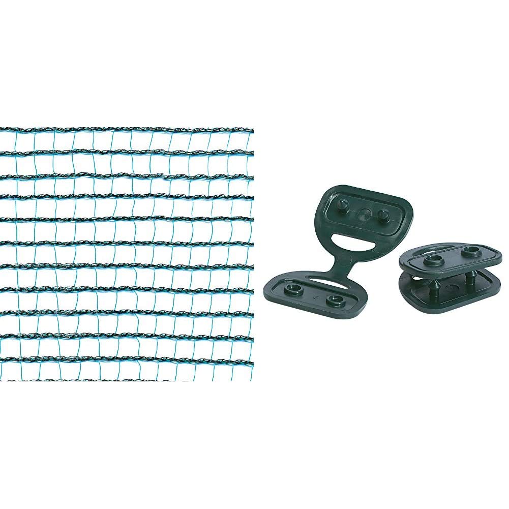 tenax Rete Antigrandine Tessuta, Defender, 4,00 x 5 m, Verde & Maniver Pinze per Fissaggio Reti 50 pezzi
