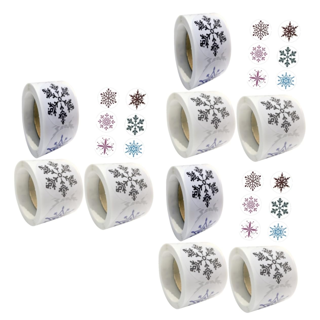 SHINEOFI 9rotoli Adesivi Natalizi Autoadesivi Di Stickers Decorativi Fiocchi Per Confezioni e Chiusura Buste Perfetti Per Feste e Decorazioni Di Natale