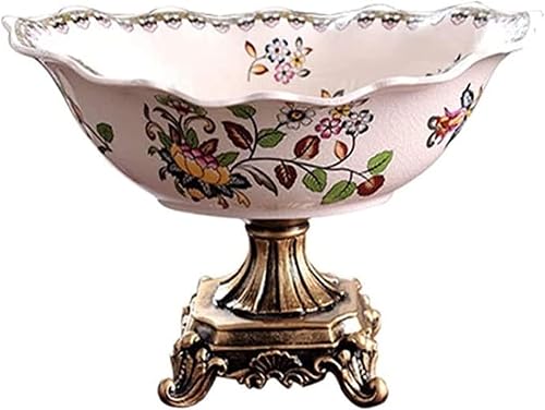 HKRVPXD Fruit Stand Threeness Creative Traditional European Ceramic Fruit Plate 