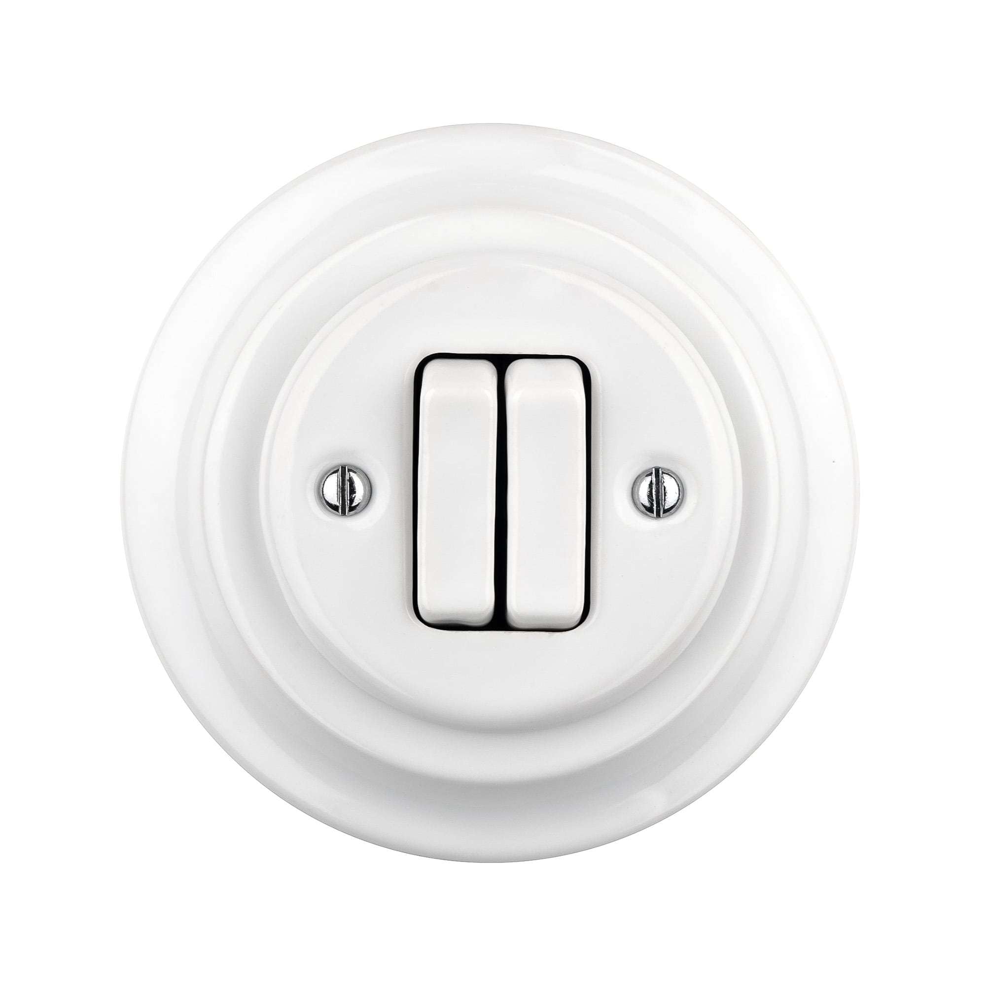 Lightstock Retro podtynkowy przełącznik podtynkowy z porcelany, 1-krotny, 2-biegunowy UP5W-3 (biały)