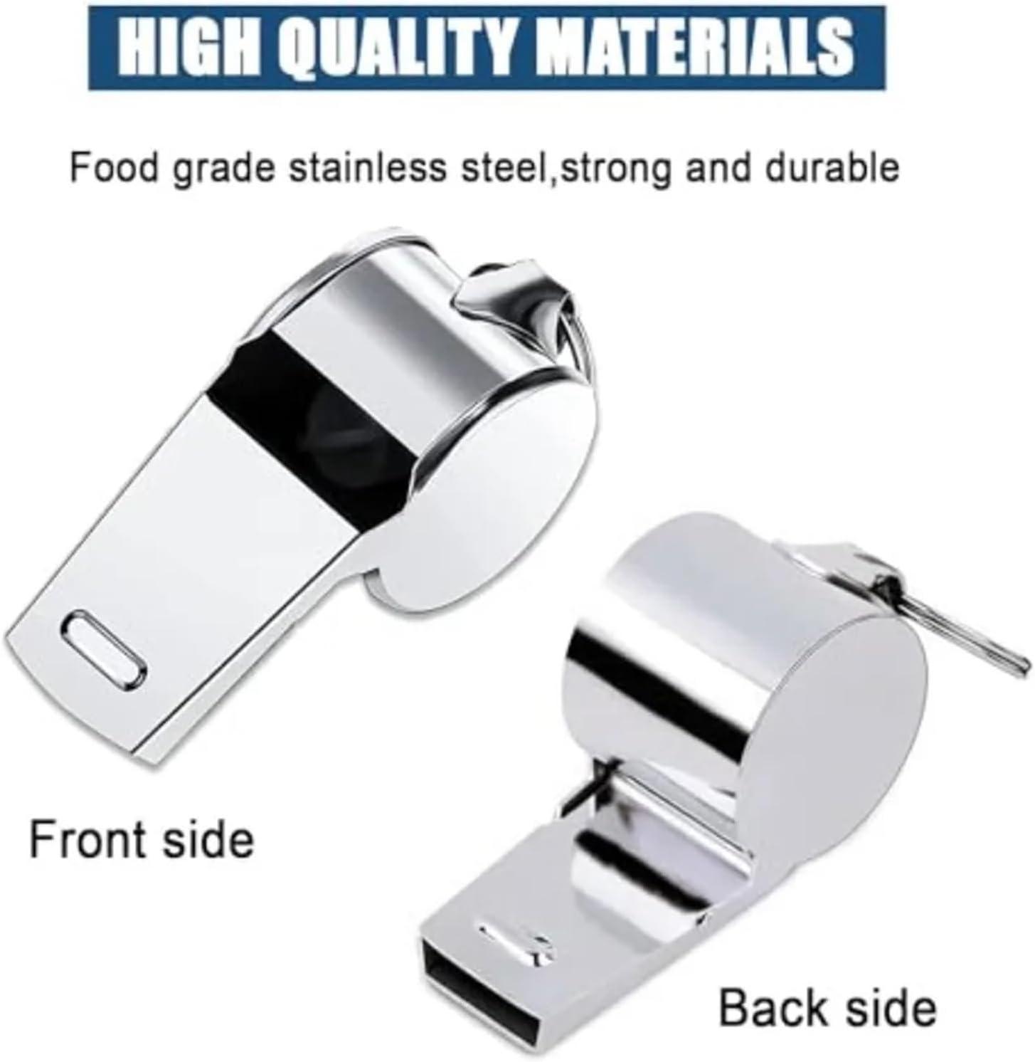 6 Pcs WhistleStainless Steel Sports Whistle with Lanyard