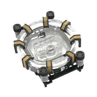 Barrow CPU Water Cooling Block, High-Efficiency Copper CPU Water Block for AMD RYZEN AM5/AM4/AM3+/AM3/FM2, Microwaterway CPU Water Cooler Liquid Cooling Block, 5V 3PIN ARGB, Black