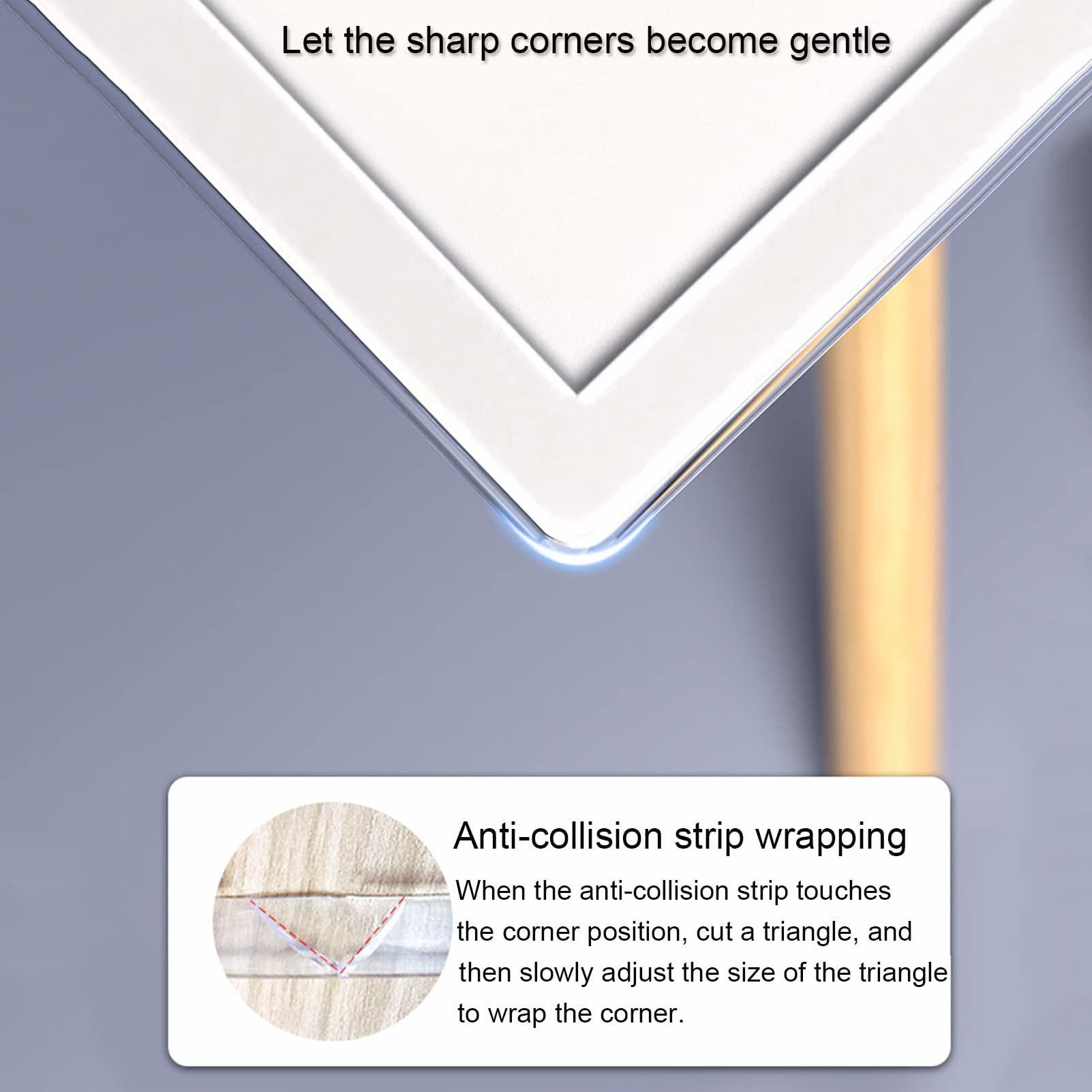 Protezioni angolari di Sicurezza per Bambini, Bordi di Sicurezza e paraspigoli in con Nastro Adesivo Ultra Resistente, Protezione spigoli vivi per mobili, armadi,Transparent-1cmx4m