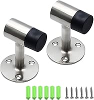 Vista 1 de Tope de Piso Resistente de 3 Pulgadas / 75mm, Tope para Puerta de Acero Inoxidable Níquel Cepillado - Paquete de 2