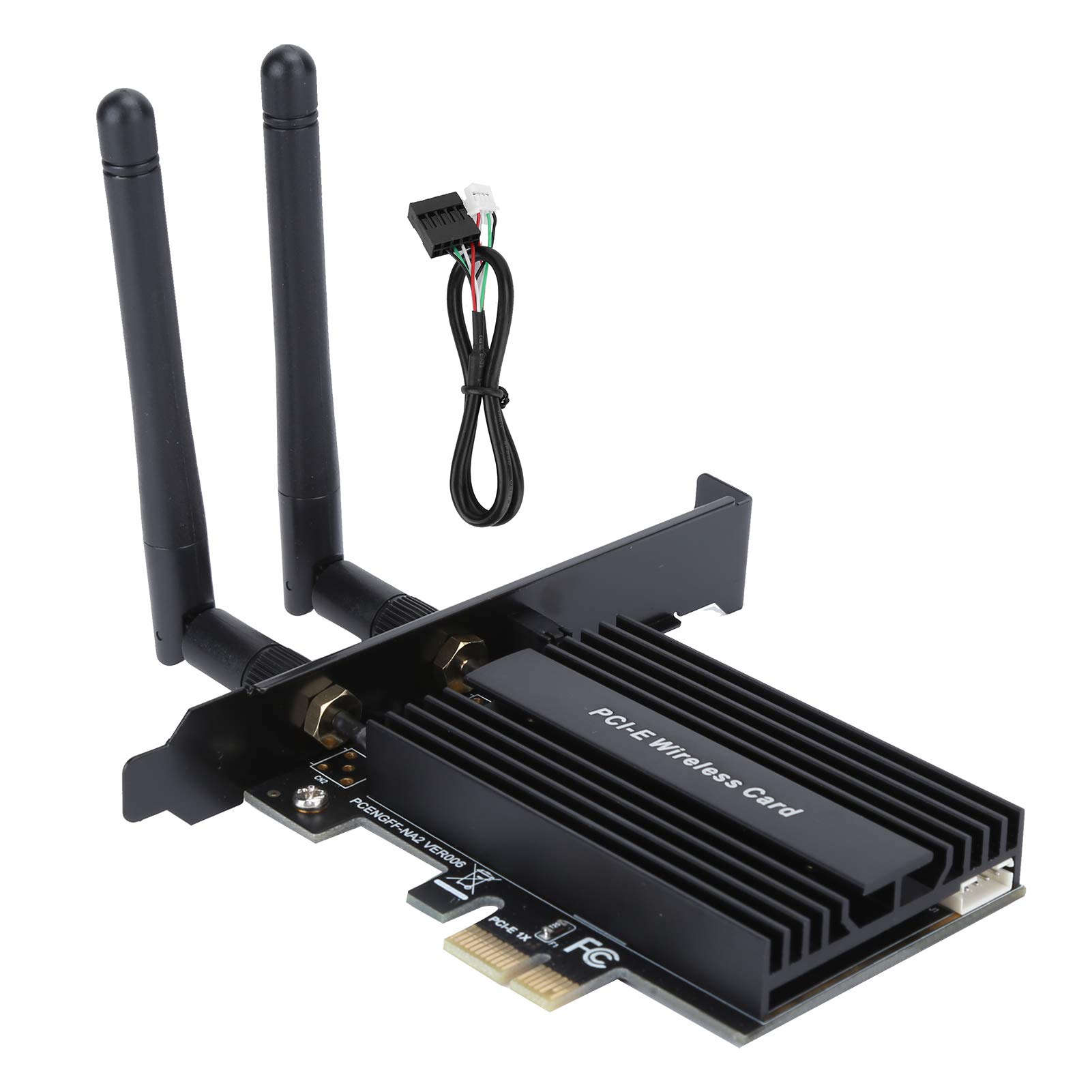 Jectse Adaptateur PCI Express WiFi 6, connectivité sans Fil Ultra-Rapide 3000Mbps pour Ordinateurs de Bureau avec Chipset AX200 2.4G/5Ghz (Black)