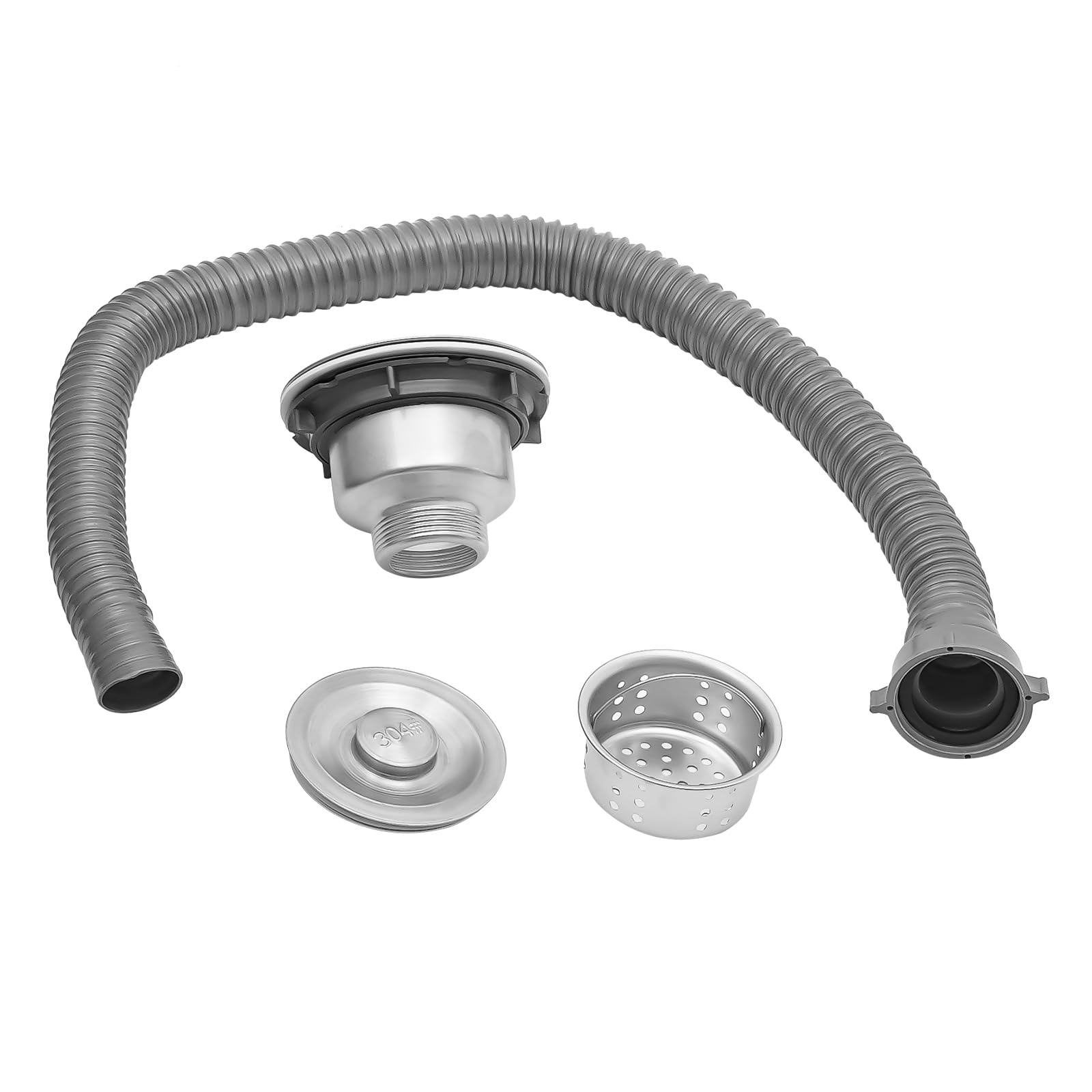 Lavello da cucina in acciaio inox 304, 60,96 x 60,96 x 33,02 cm, con