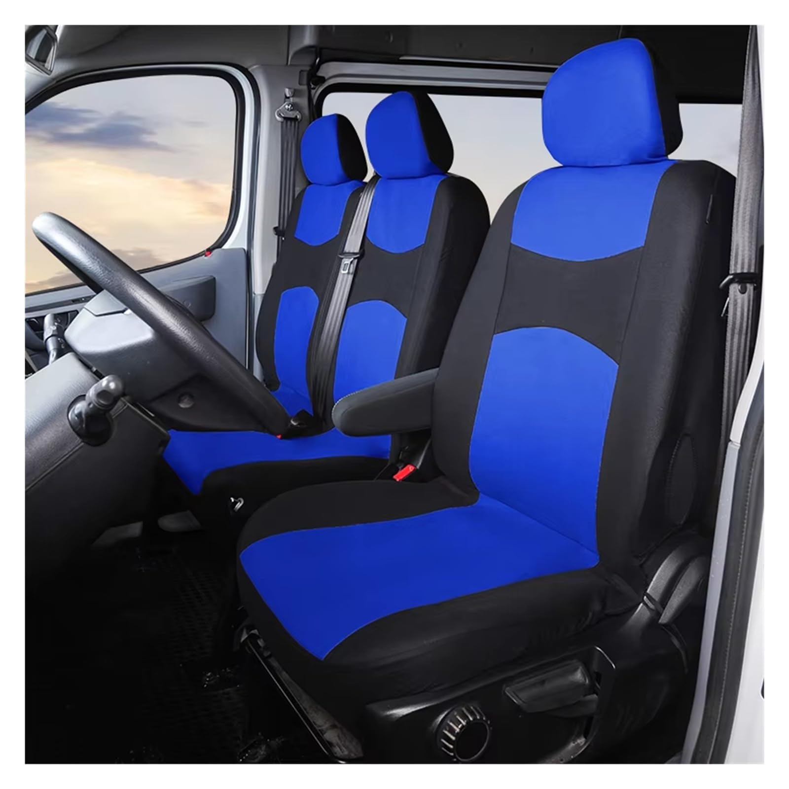 Fundas De Asiento 1+2 Negro Camión/Van Universal Coche Protector Funda Asiento Coche