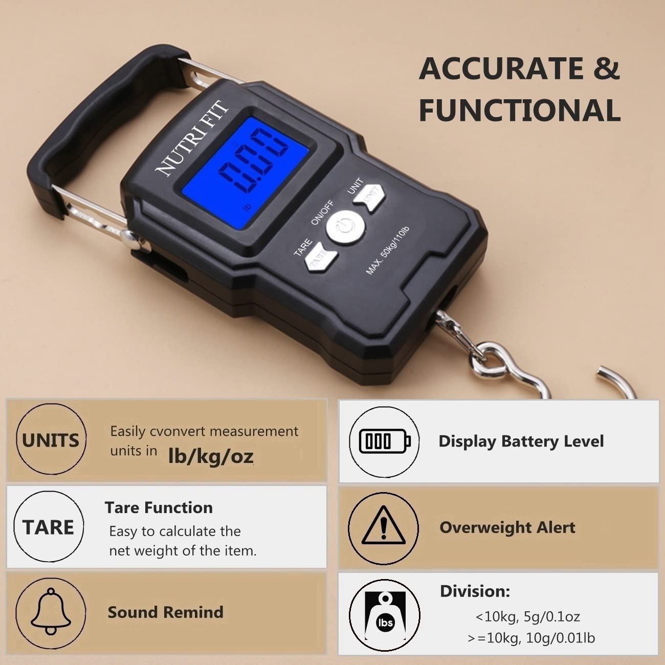 NUTRI FIT Luggage Scale Digital Suitcase Weighing Scale NUTRI FIT Luggage Scale Digital Suitcase Weighing Scale