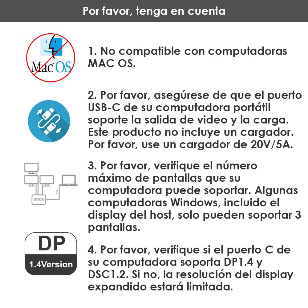 WAVLINK Estación de Acoplamiento para portátil, Displayport Docking Station con Dual DP, HDMI, 100W PD IN, 10Gbps USB A/C, Puerto 2.5G Ethernet para DELL/HP/Lenovo etc.