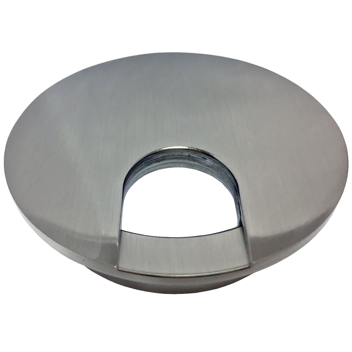 Electriduct 2-3/8" Metal Desk Grommet Two-Piece Design (Brushed Nickel) | 5 Pack Set