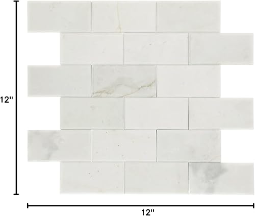 Miniatura 7 de Daltile SimplyStick Mosaix - Mosaico biselado de piedra natural de mármol de 2 x 4 pulgadas en niebla tormentosagris para paredes y salpicaduras