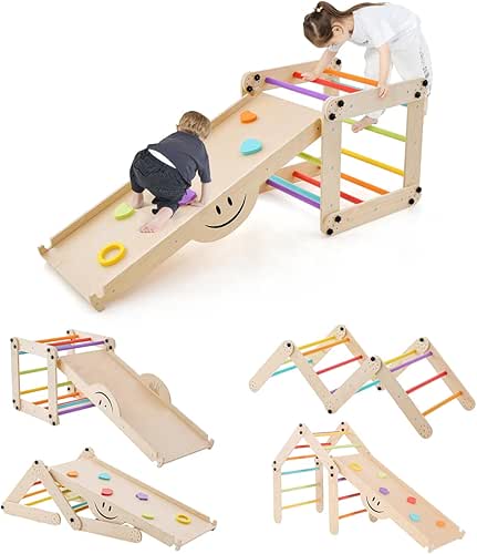 2 En 1 Arche Escalade Enfants 18 à 48 Mois AIYAPLAY Chaise à Bascule Arc-en-ciel Pour Garçons & Filles, Tout-petits - Jeux - Jouets