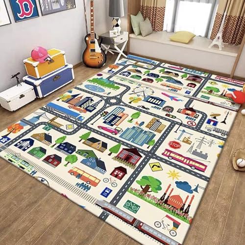 Alfombra abstracta para sala de estar y dormitorio de tacto suave 2