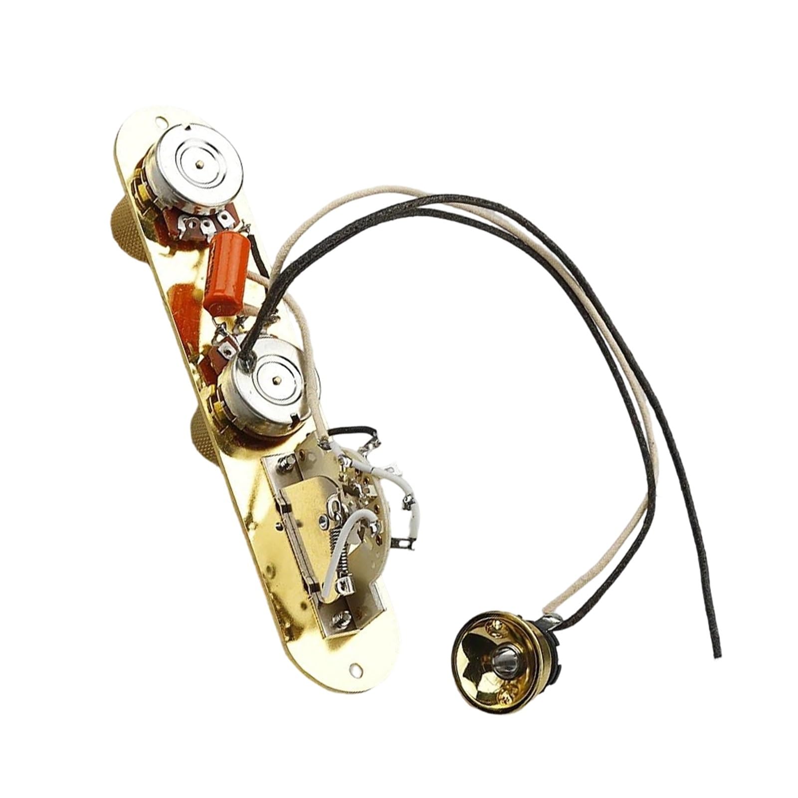 Złoty Panel Sterowania Gitarą Elektryczną Wiązka Przewodów 250K Z Pokrętłami Głośności I Tonu Uprząż gitarowa