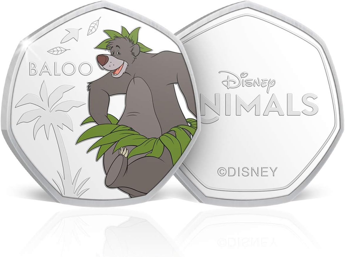 Disney Gifts 50p Shaped Silver Coin Limited Edition Collectable - Jungle Book