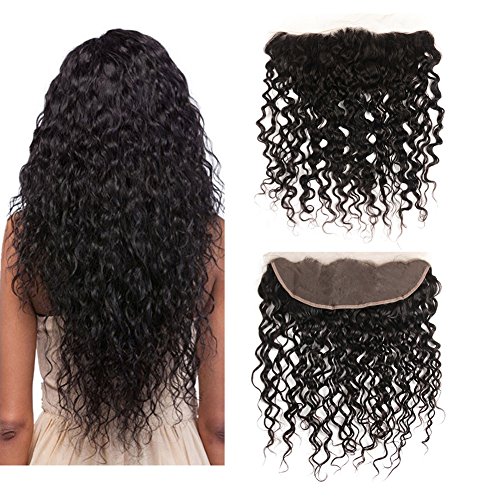 Friskylov Hair 16Inch 13x4 Lace Frontal Closure Brazilian Water Wave Human Hair Frontal Clousre Ear To Ear Free Part With Baby Hair Natural Color (water wave 16Inch)