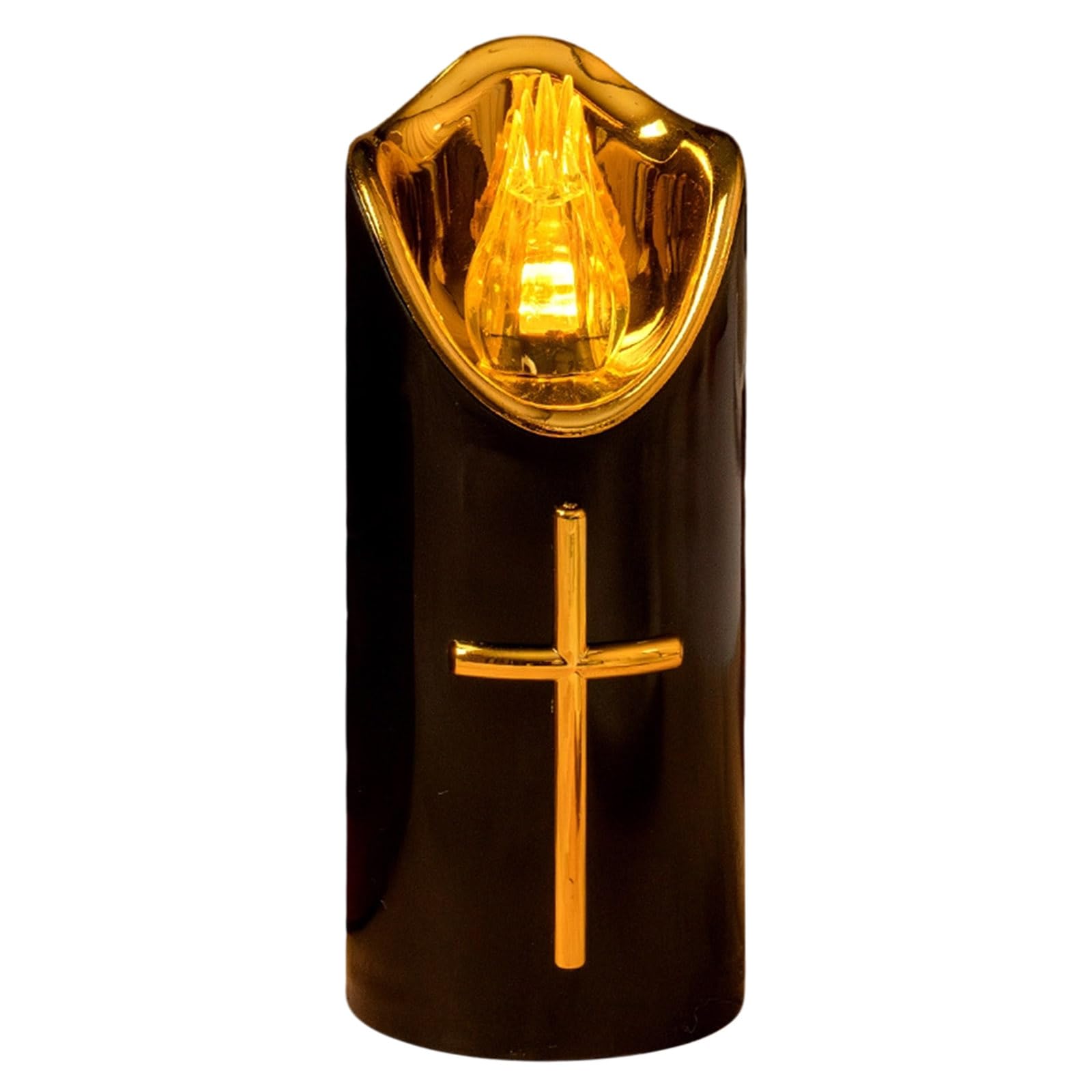 Xuminny LED Grave Lights for Outdoors, Grave Candles Flickering Effect Like Real Candle, Reusable Cemetery Candle, Memorial Candle, Battery Operated Grave Lamp (Black)