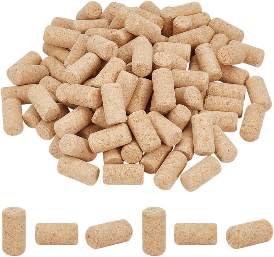 OLYCRAFT 100 Pack Natural Cork Stoppers Straight Wine Corks 1.5x0.8 Inch Cork Bottle Stoppers Wine Bottle Corks with Secure Seal Replacement Plugs for Wine Preservation and DIY Projects