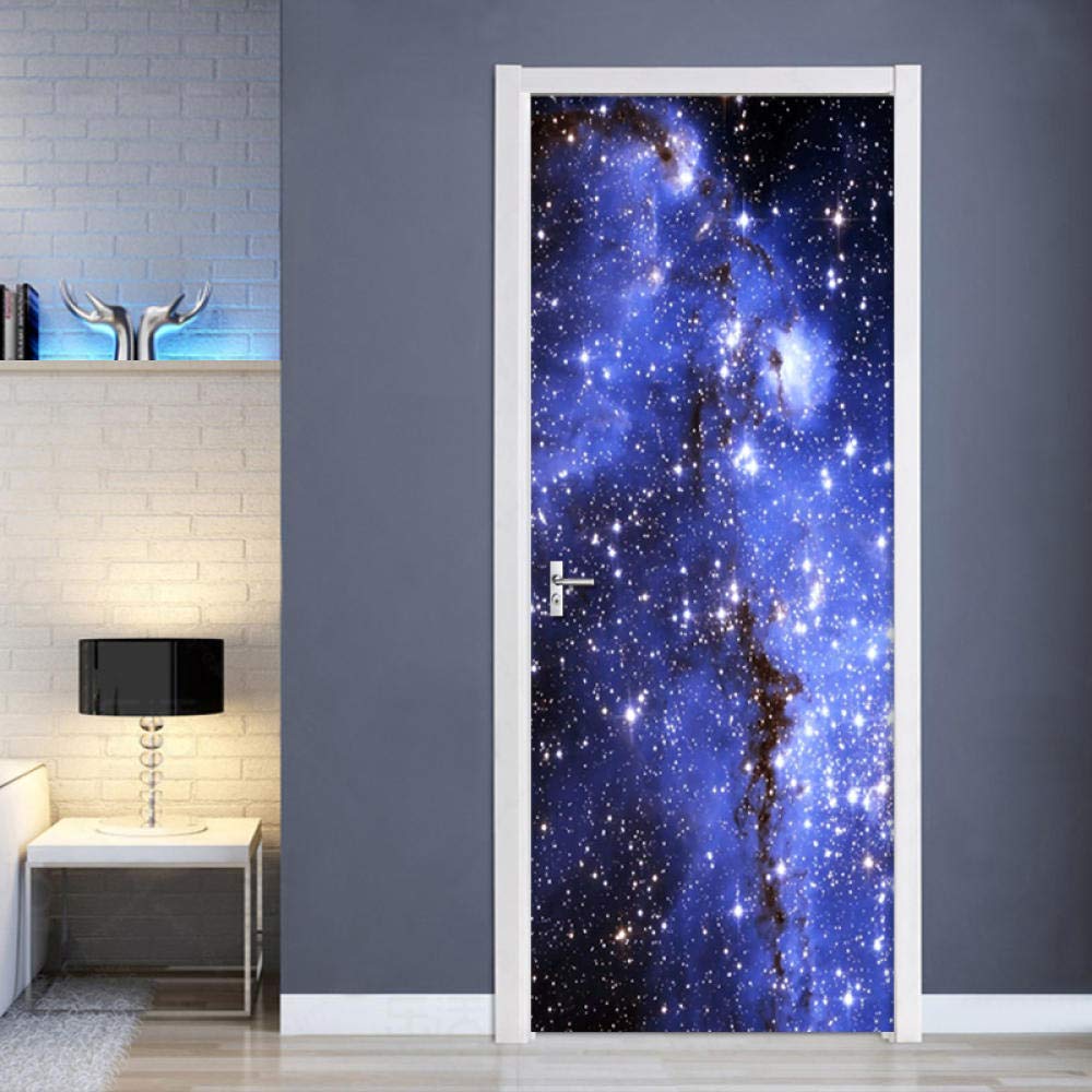 Autocollant de porte Galaxy Star imperméable pour décoration intérieure