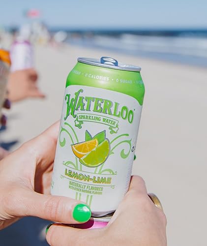 Miniatura 4 de Waterloo Sparkling Water sabor a limón y lima latas de 12 oz paquete de 12  Cero calorías  Cero azúcar  Cero sodio  Cero calorías  Naturalmente