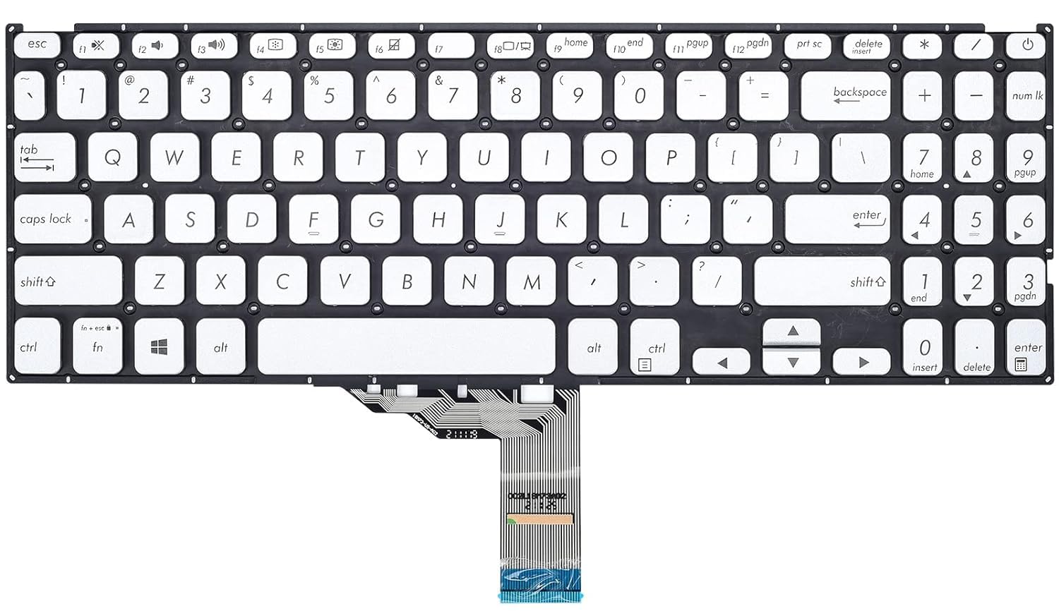 WISTAR Laptop Keyboard for Asus Vivobook 15 F512 F512DA F512JA F512FA F512UA, Vivobook X512 X512FA X512DA X512UA Series Laptop Sliver US Layout (B0D6N45D4G) Amazon Price History, Amazon Price Tracker
