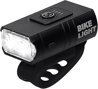 Tomshin Farol de bicicleta com 6 modos de iluminação Luz de advertência de ciclismo à prova d'água 1000 mAh recarregável de bicicleta com indicador de nível de bateria LED luzes dianteiras para bicicletas de estrada mountain bike