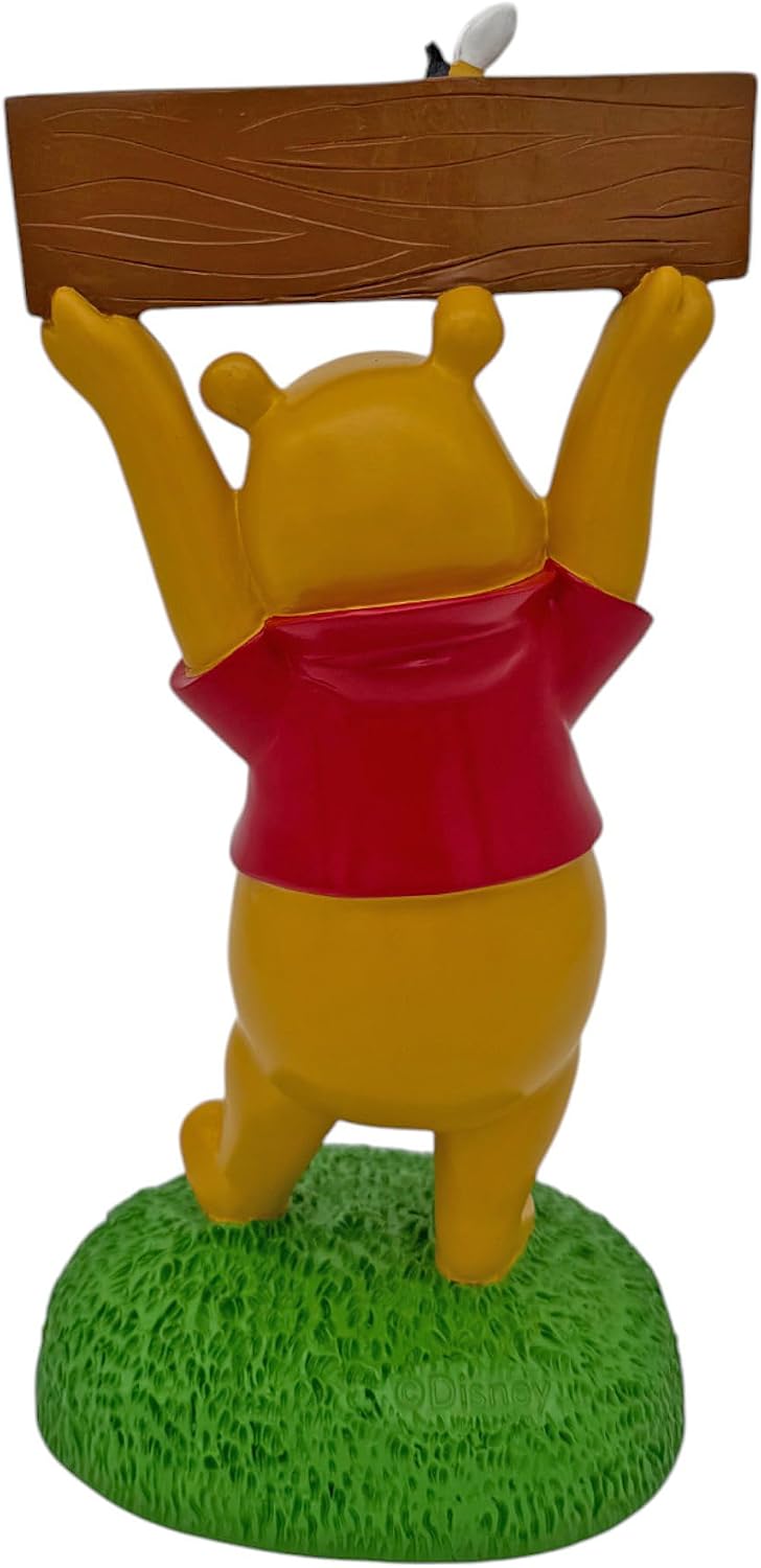 Winnie The Pooh with Welcome Sign Everyday Outdoor Garden Statue, 12 Inches Tall, Officially Licensed Disney Product