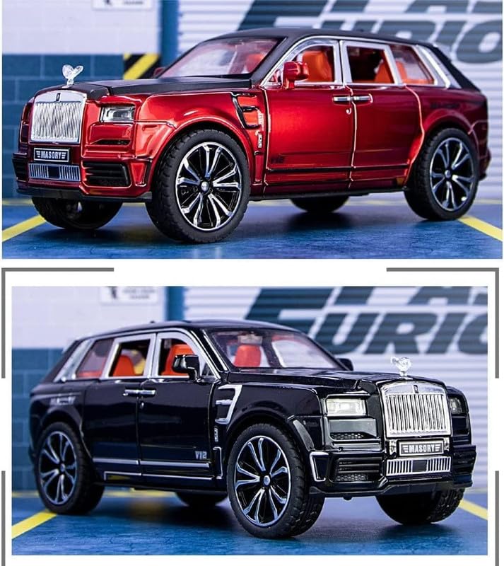 Image of Play Boy 1:32 Rolls Royce Cullinan Model Diecast Metal Alloy Pullback Toy Vehicle with Openable Doors Light and Music Car for Kids (Multicolor)