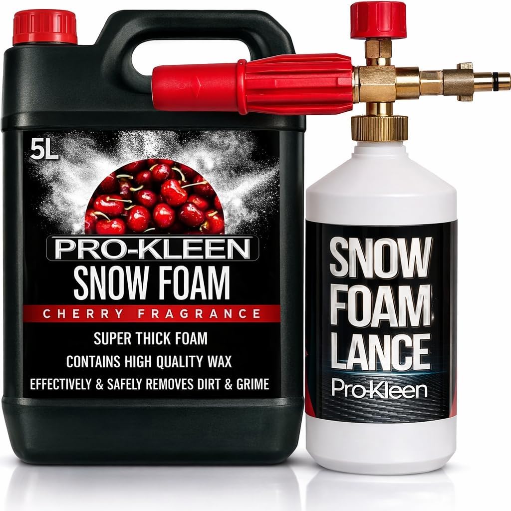 Pro-Kleen Snow Foam pH Neutral Lance for Use with Nilfisk Pressure Washers Includes 5 Litres Cherry Snow Foam