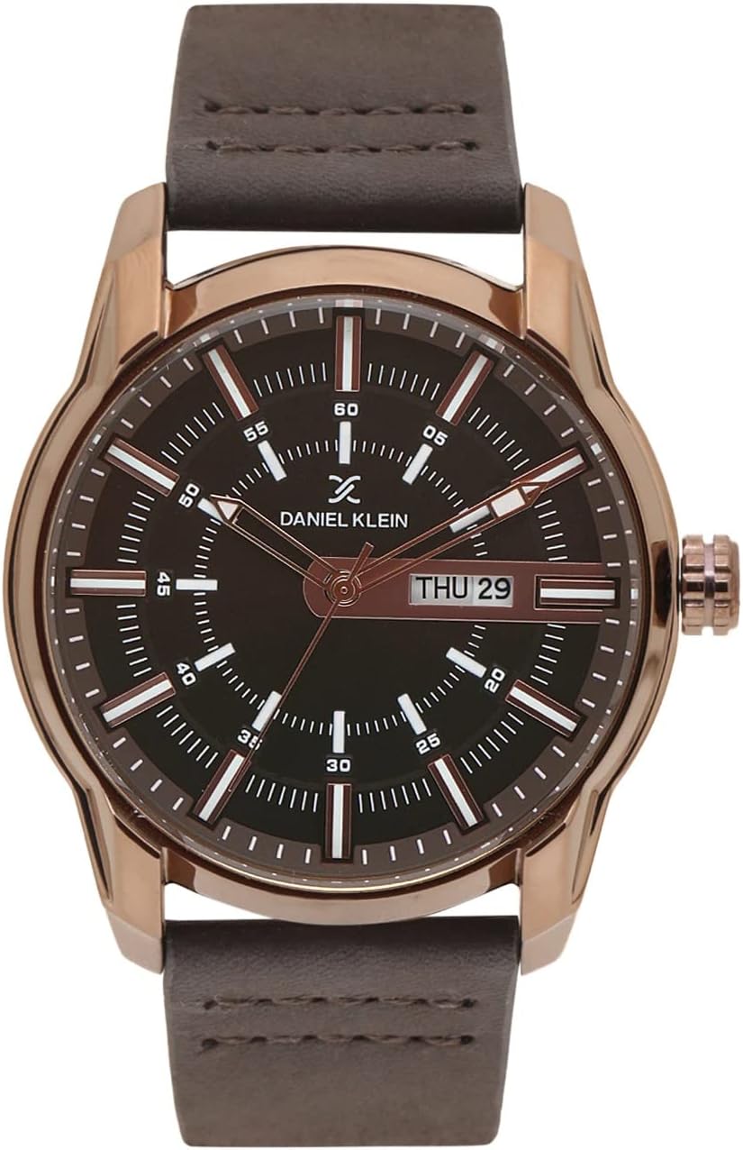 Leather Analog Brown Dial Men's Watch-Dk11599-4