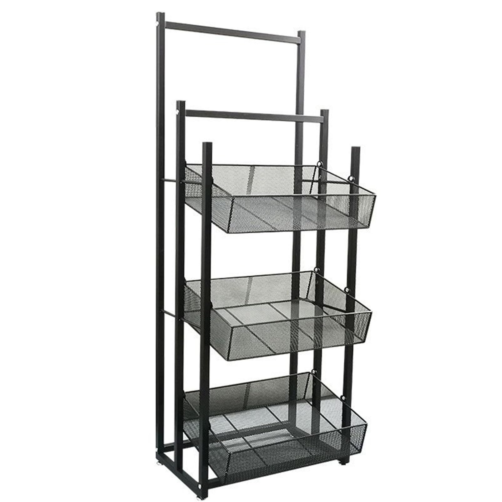 FCXWEVR Black Metal Umbrella Retail Display Stand with MultiFunctional Snack nizer Chip Holder Home Theater Concession Stand Shelf Brackets for Storage.